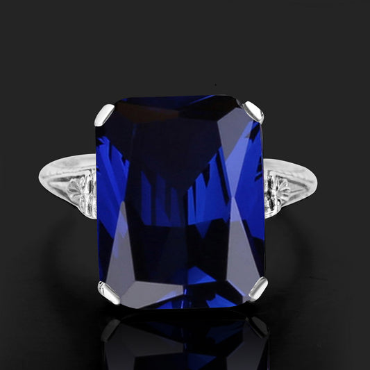 Blue artificial gemstone ring 8ct