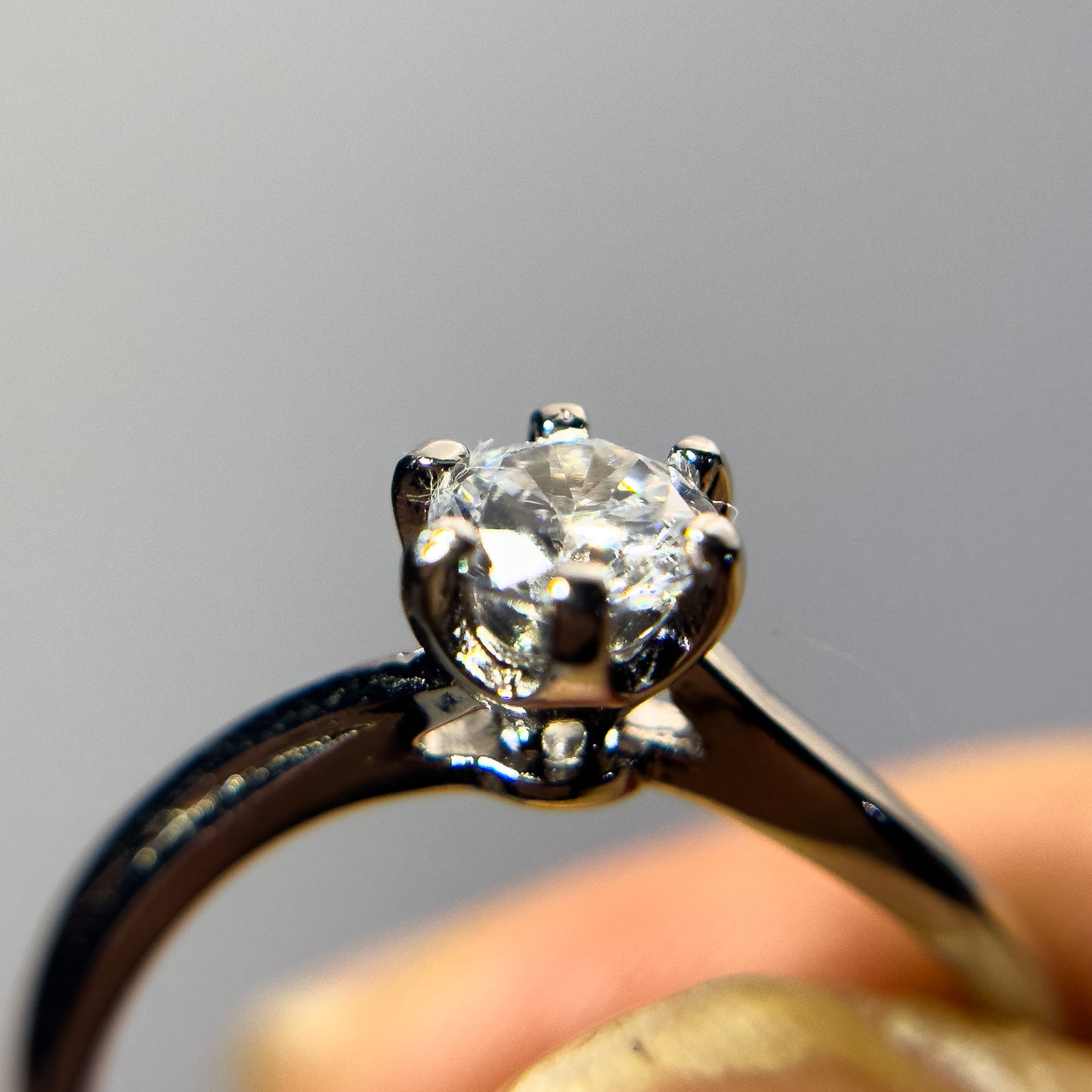 925 silver inlaid moissanite ring