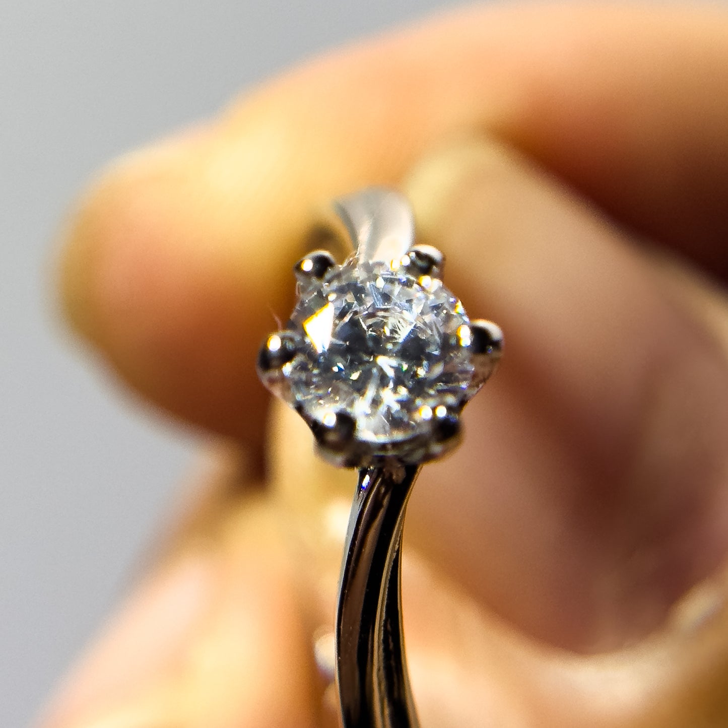 925 silver inlaid moissanite ring