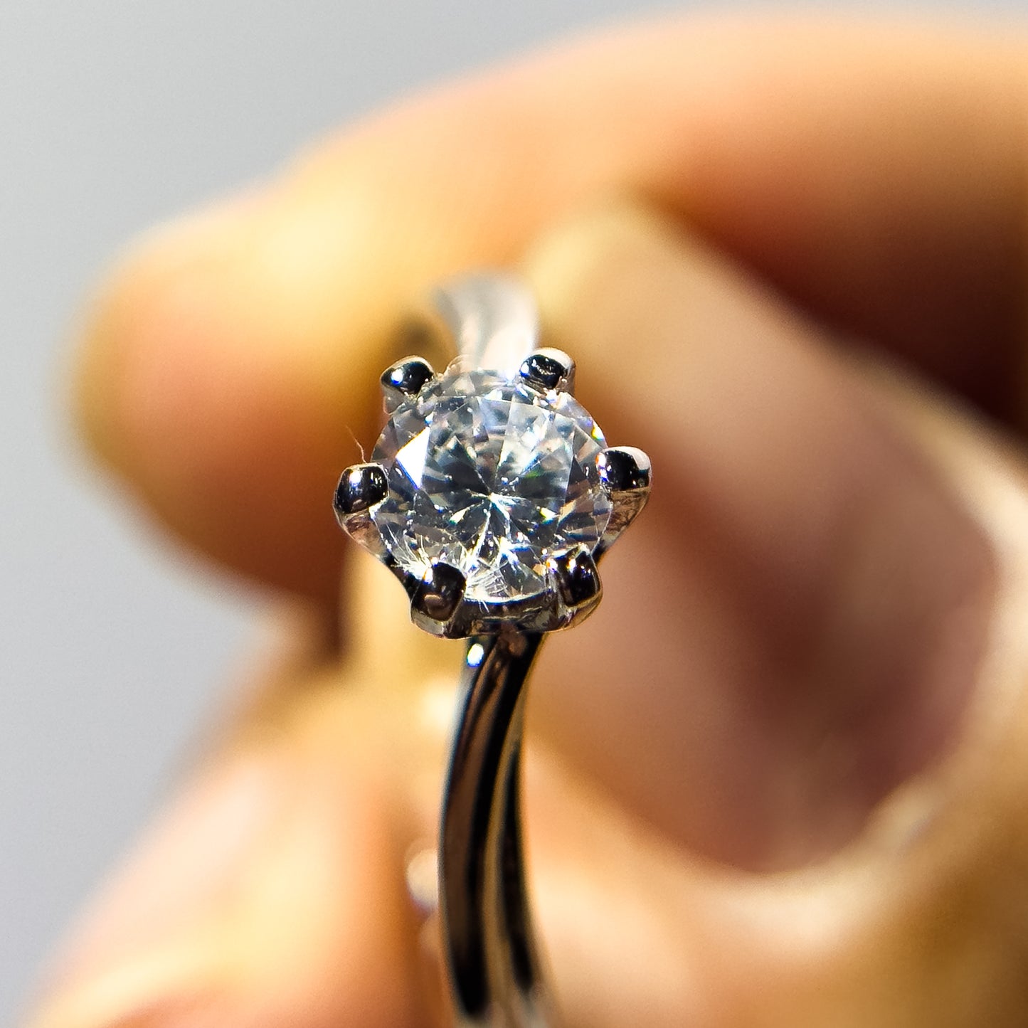 925 silver inlaid moissanite ring