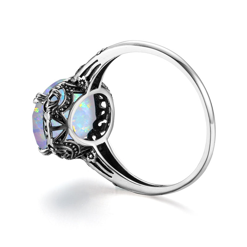 925 silver inlaid 6CT Opal ring