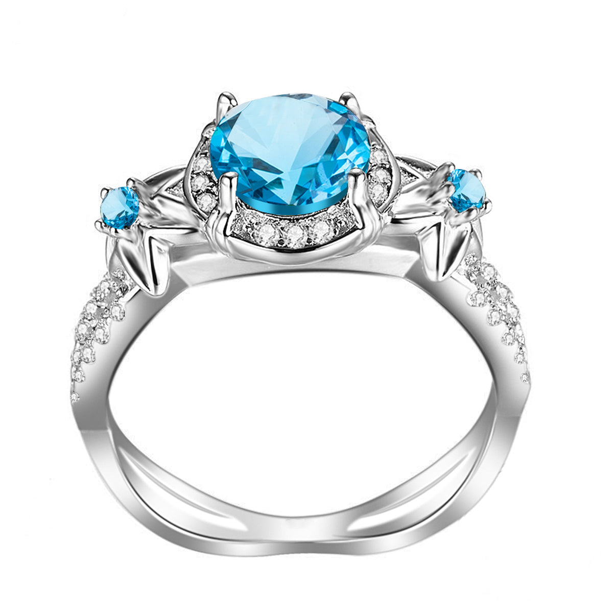 Blue artificial gemstone ring 2.5ct