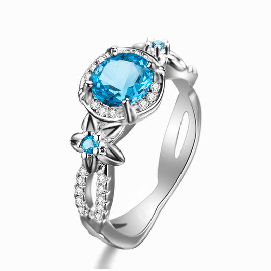 Blue artificial gemstone ring 2.5ct